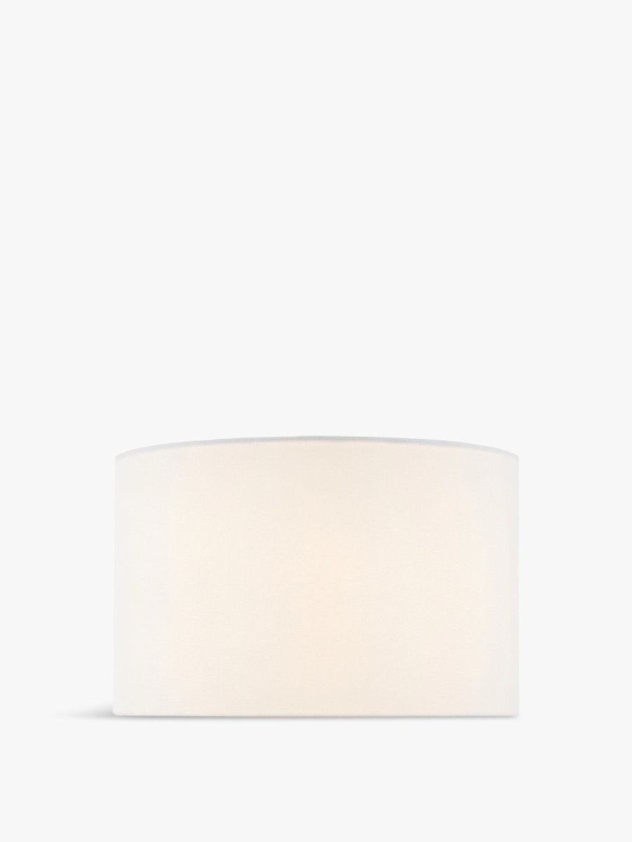 Home & Tech Dar Lighting Light Shades | Dimple Linen Drum Shade 38Cm White