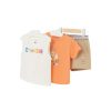 Kids Mayoral Sets | Woof Dog Tee, Vest And Short Set Tangerine