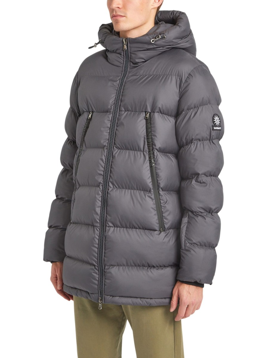 Men Sandbanks Coats & Jackets | Ravine Mid Puffer Jacket Charcoal