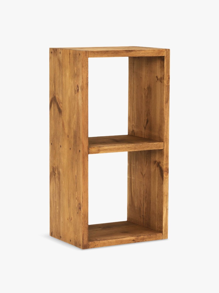 Furniture & Outdoor Barker and Stonehouse Bookcases | Covington Two Section Reclaimed Wood Cube Polished Brown