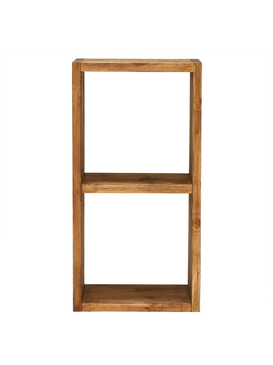 Furniture & Outdoor Barker and Stonehouse Bookcases | Covington Two Section Reclaimed Wood Cube Polished Brown