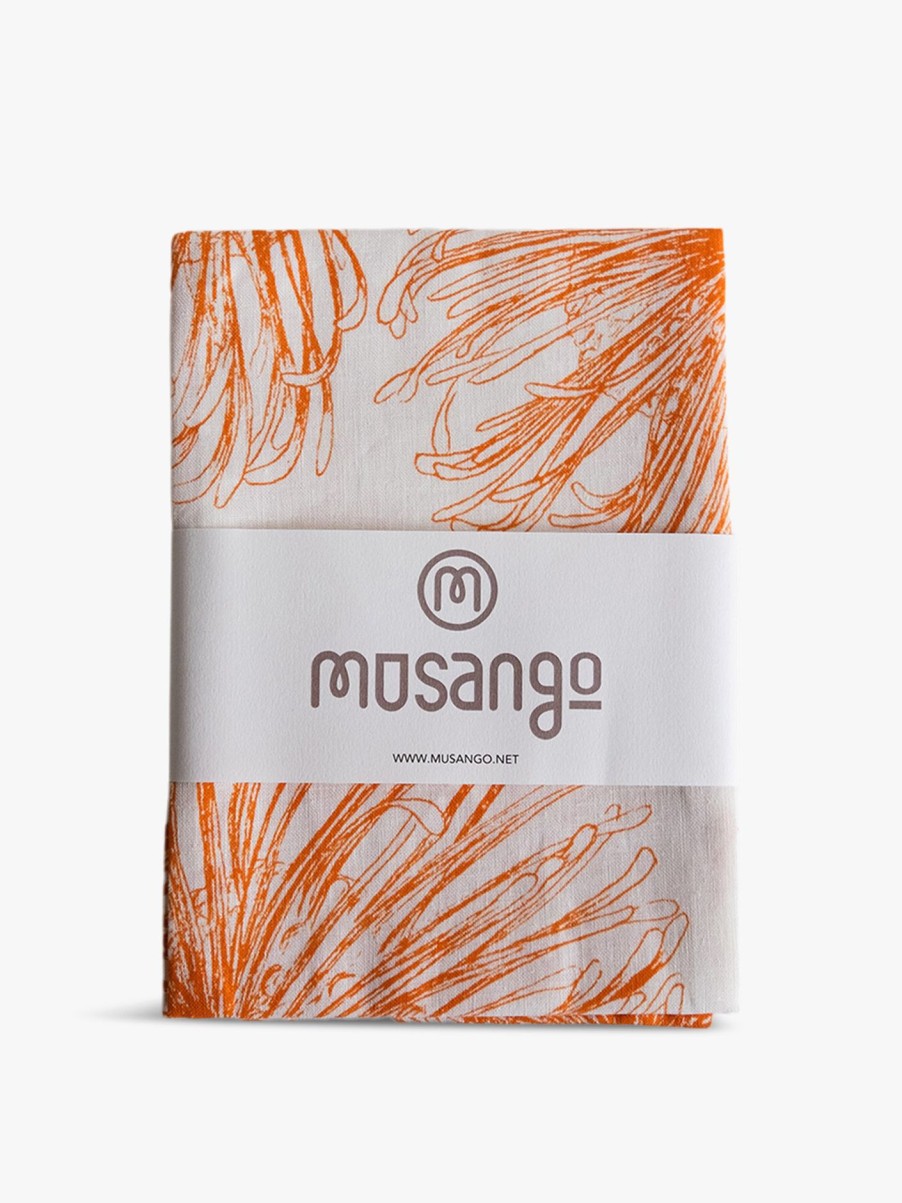 Home & Tech Musango Utility & Cleaning | Tea Towel With Tangerine Pin Cushion Design White