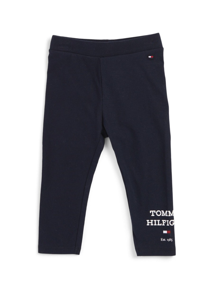 Kids Tommy Hilfiger Bottoms | Baby Th Logo Leggings Desert Sky