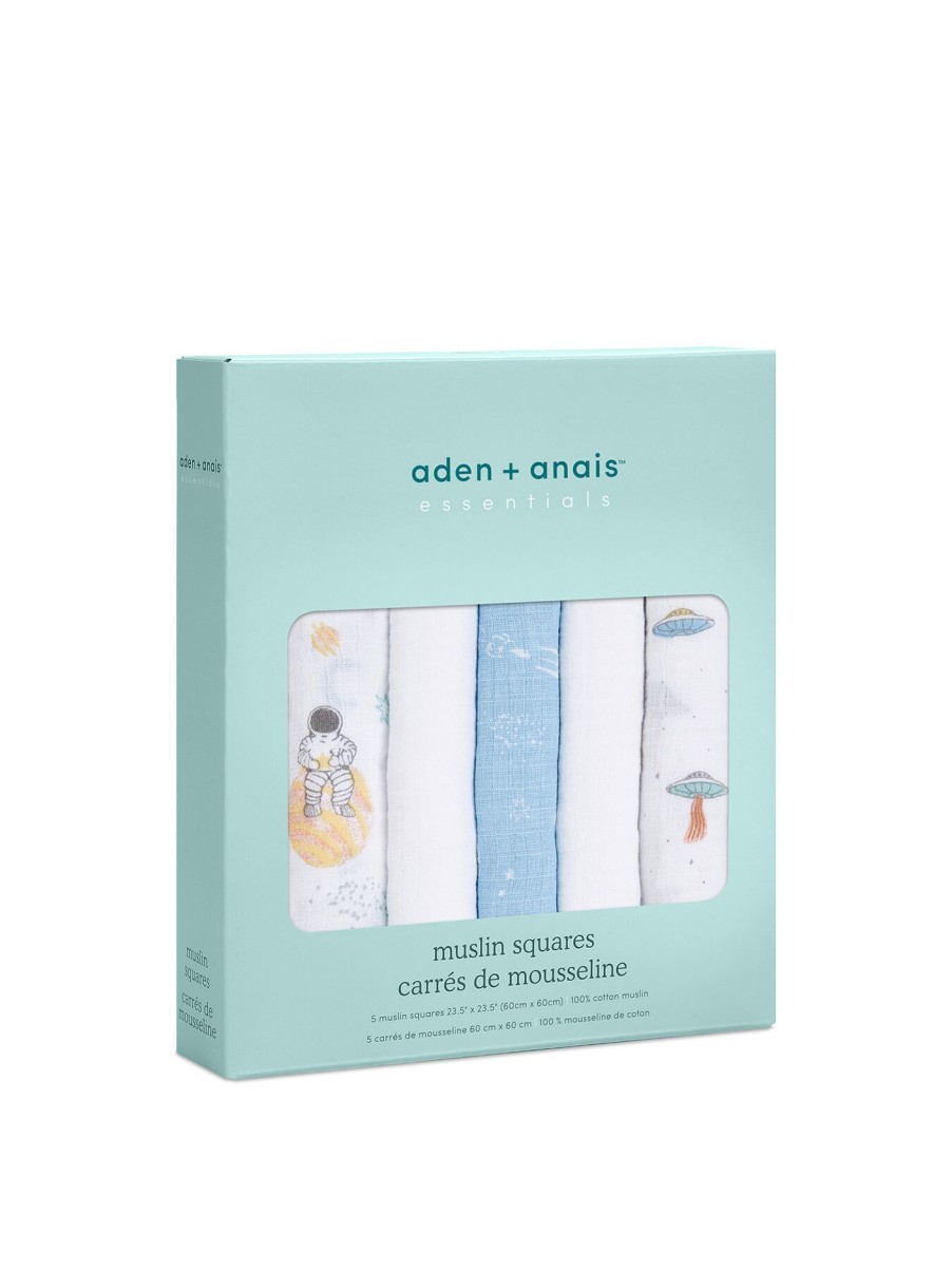 Kids aden + anais Feeding & Healthcare | Muslin Squares 5-Pack Space Explorers