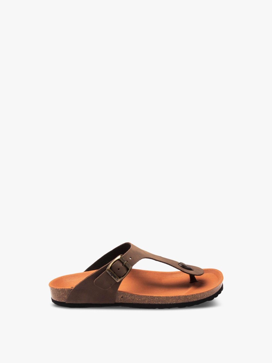 Men V.gan Sandals | V.Gan Vegan Pea Footbed Sandals Brown