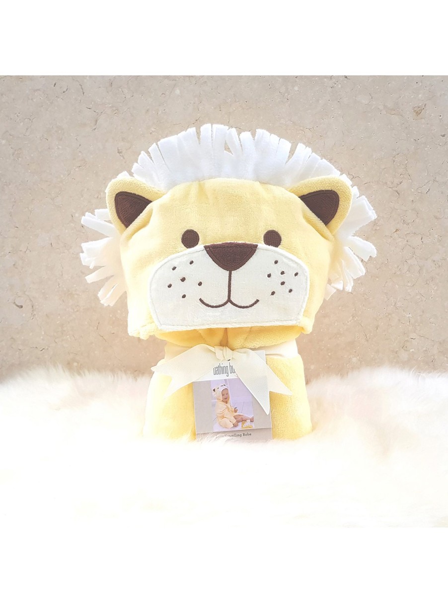 Kids Bathing Bunnies Accessories | Lion Toddler Bath Robe Yellow