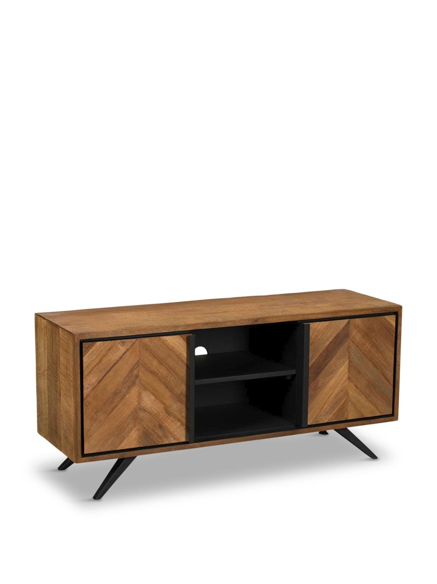 Furniture & Outdoor Barker and Stonehouse Tv Stands & Cabinets | Brixton Brown Teak Wood Tv Unit