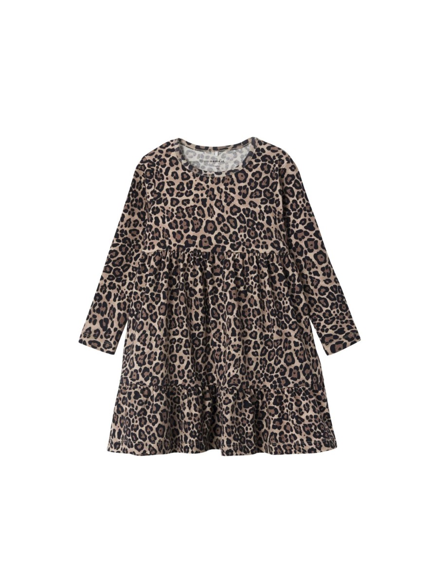 Kids Name It Dresses | Nmfsys Xsl Long Sleeve Dress Oxford Tan