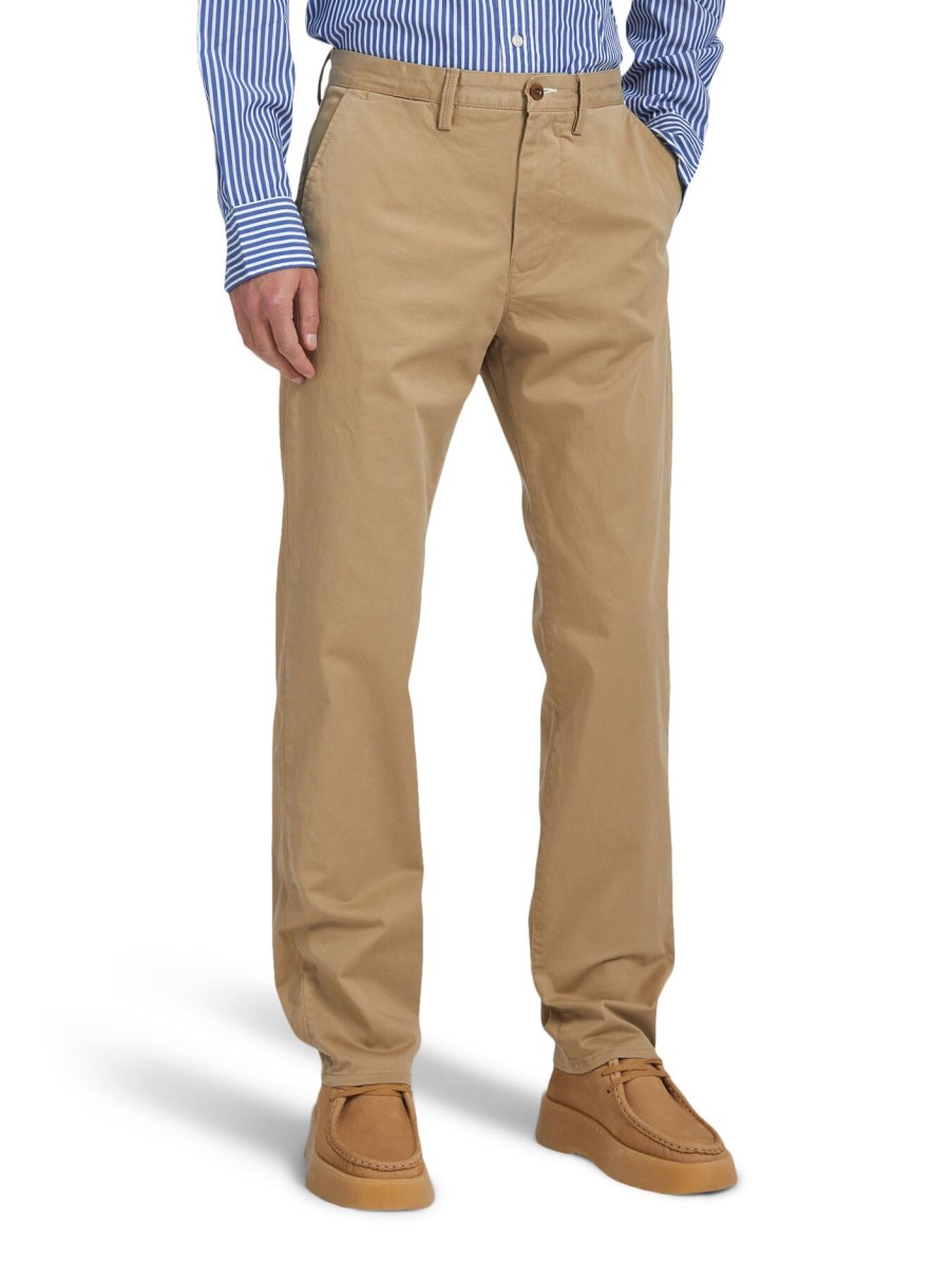 Men GANT Trousers & Shorts | Regular Twill Chinos Dark Khaki