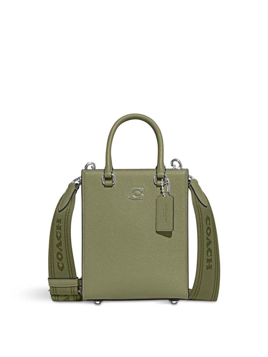 Women COACH Tote Bags | Tote 16 In Crossgrain Leather Moss