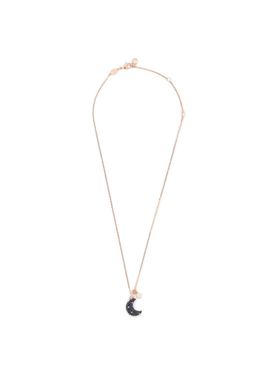 Women Swarovski Jewellery | Luna Moon Pendant Rose Gold