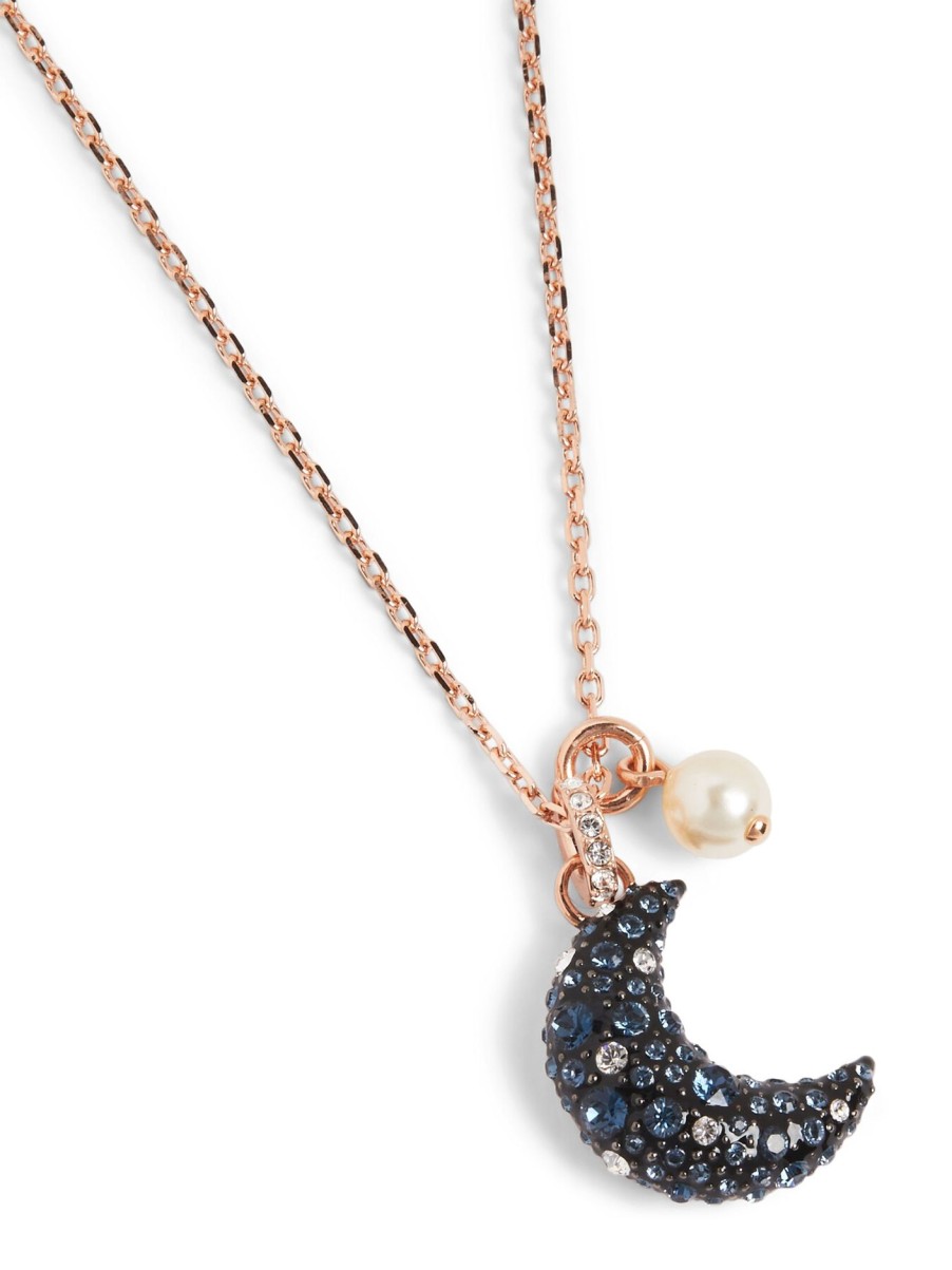 Women Swarovski Jewellery | Luna Moon Pendant Rose Gold