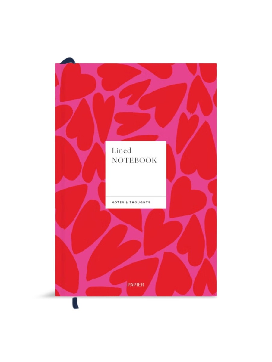 Home & Tech Papier | Full Of Heart A5 Lined Notebook Red