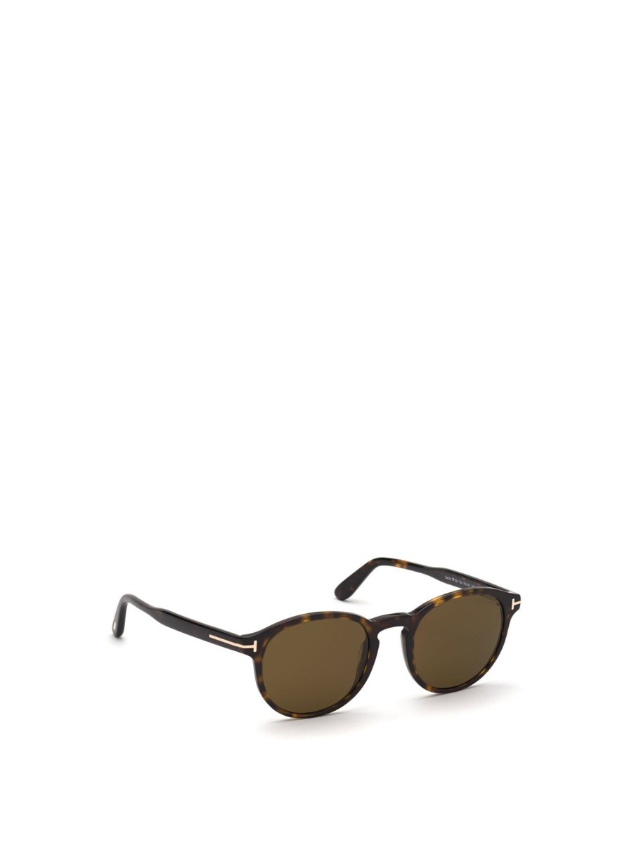 Men Tom Ford Men's Men'S Sunglasses | Dante Acetate Round Mens Sunglasses Dark Havana/Roviex