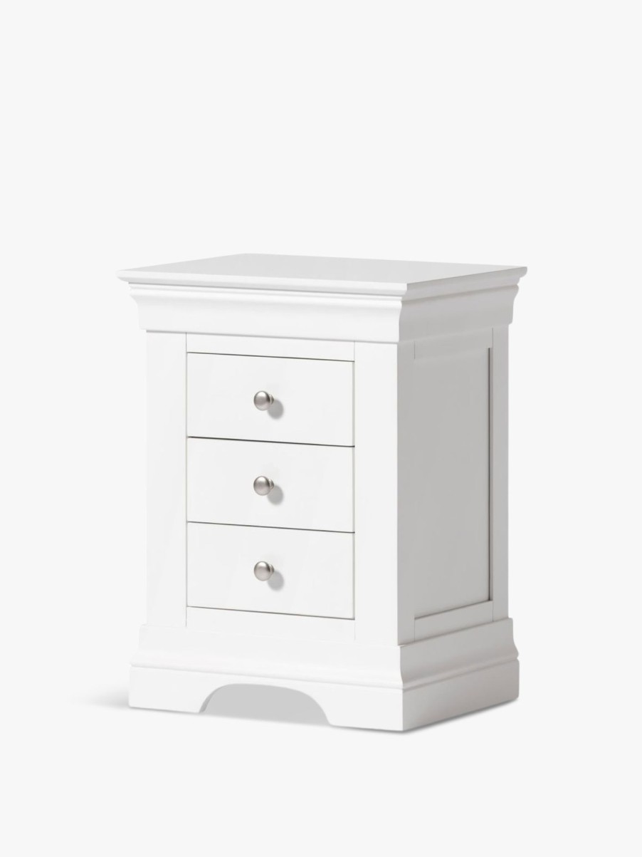 Furniture & Outdoor Bell & Stoccherro Bedside Tables | Castle Combe 3 Draw Bedside Table Light Grey