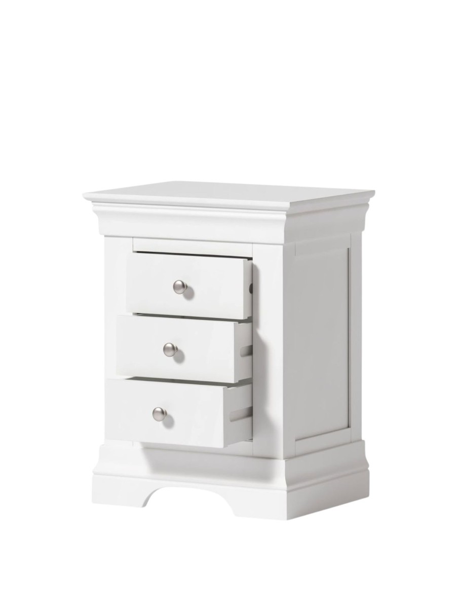 Furniture & Outdoor Bell & Stoccherro Bedside Tables | Castle Combe 3 Draw Bedside Table Light Grey