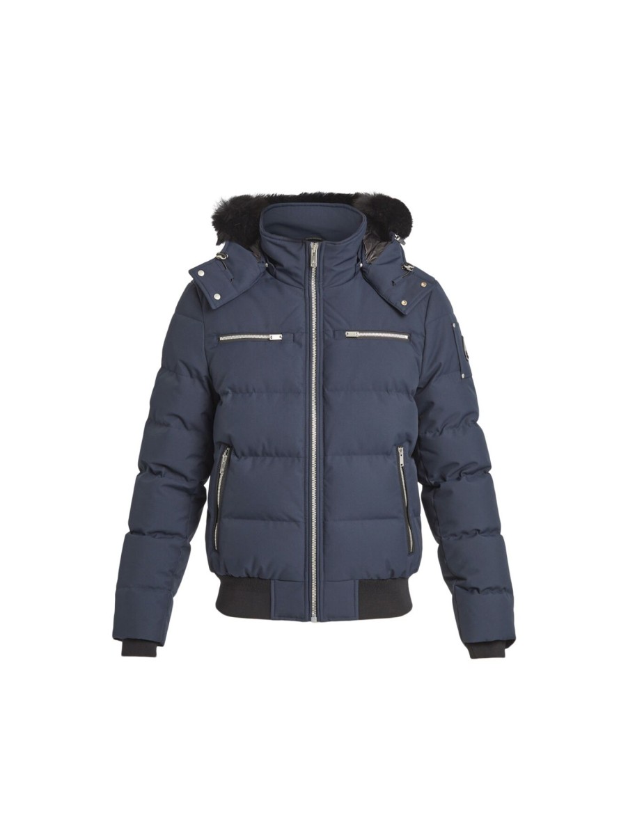 Men Moose Knuckles Coats & Jackets | Cloud Bomber Neoshear Navy