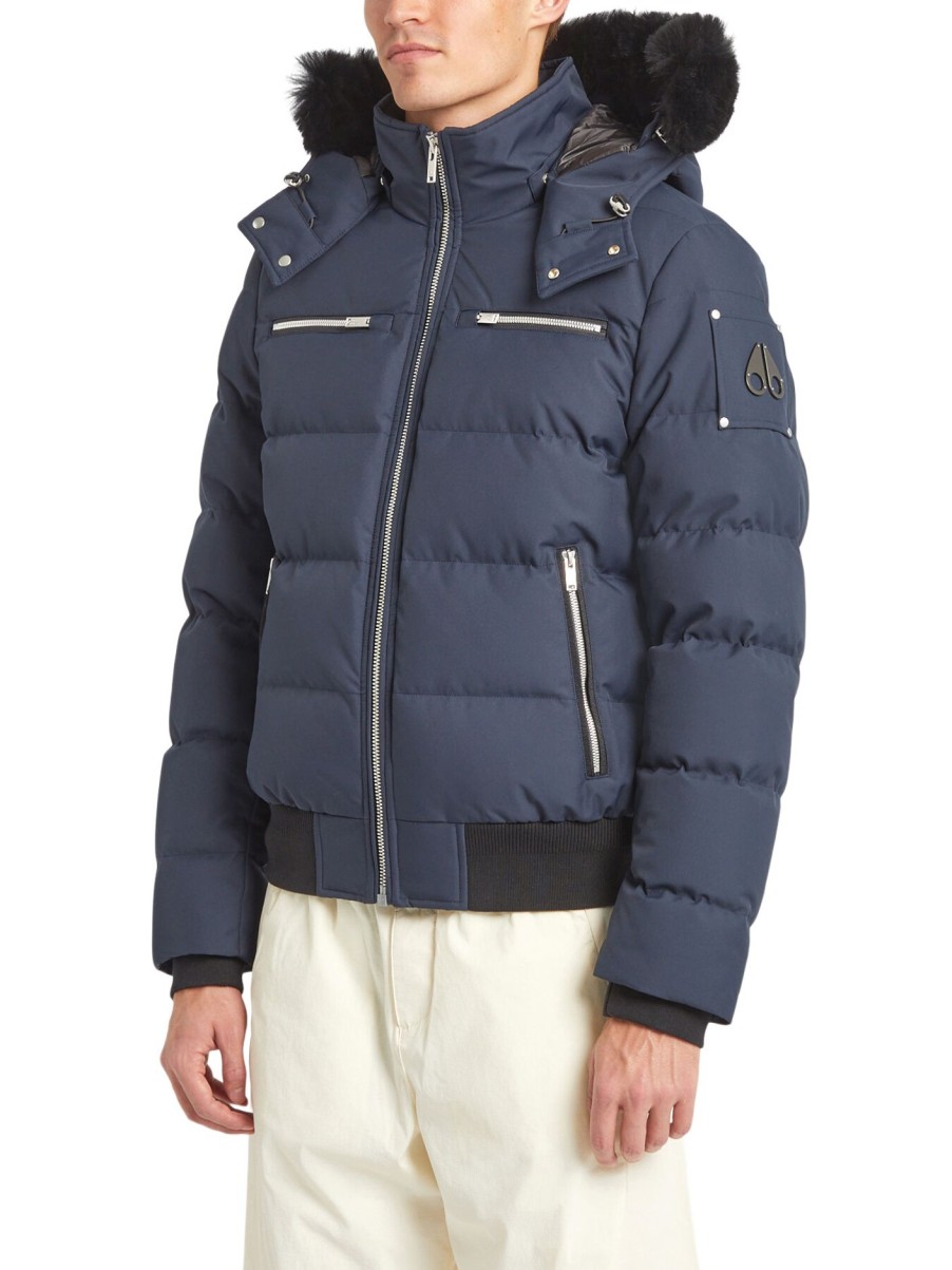 Men Moose Knuckles Coats & Jackets | Cloud Bomber Neoshear Navy