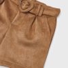 Kids Mayoral Trousers & Shorts | Faux Suede Shorts Cinammon