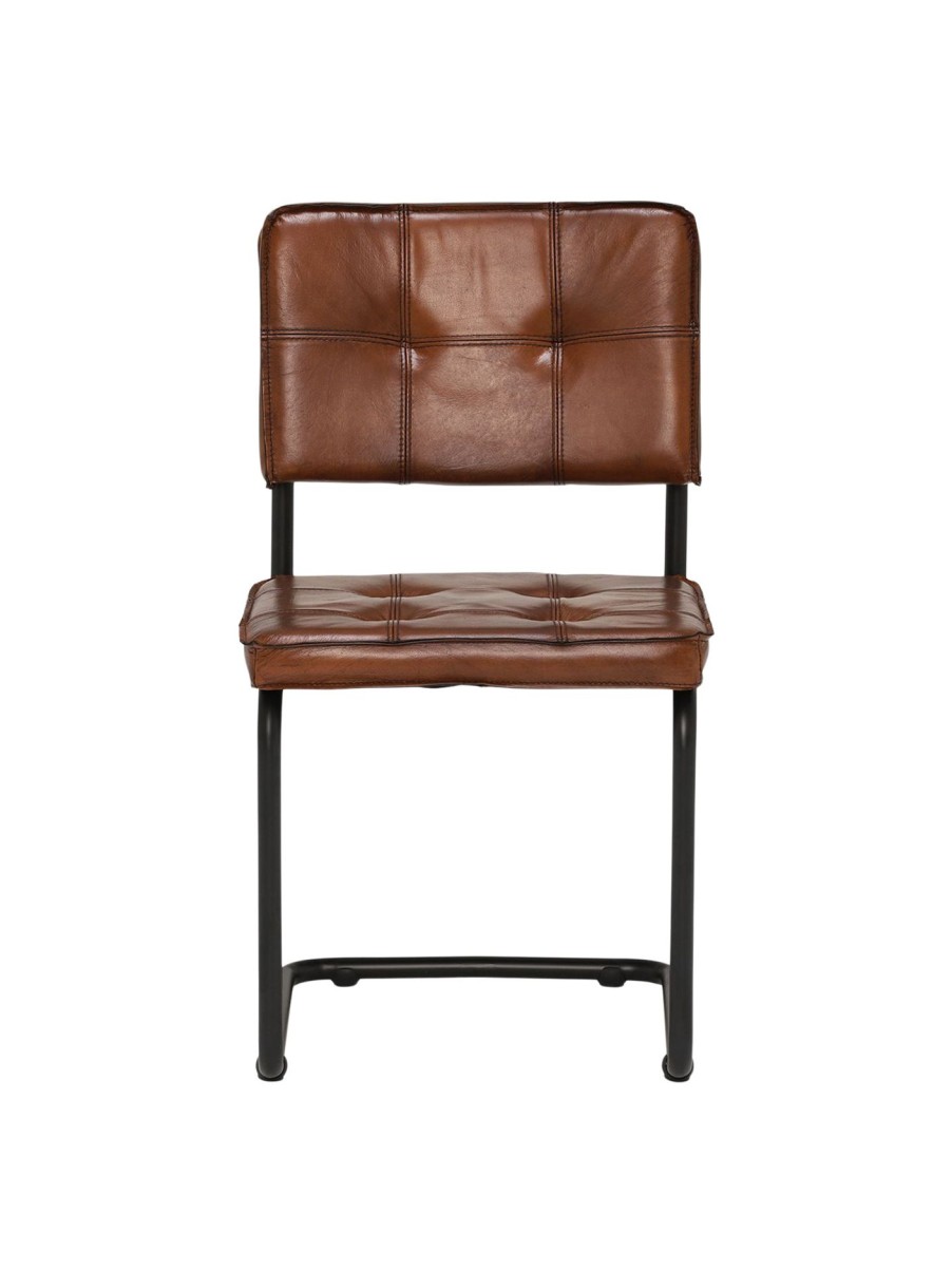 Furniture & Outdoor Barker and Stonehouse Dining Chairs | Byron Leather Dining Chair, Light Brown