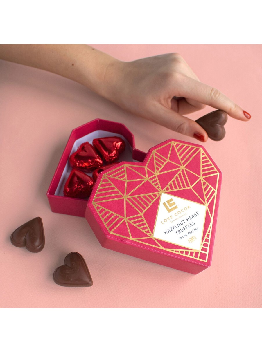 Food & Drink Love Cocoa Chocolate | Heart Truffle Box 85G