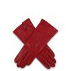 Women Dents Gloves | Felicity Leather Gloves With Silk Lining Berry