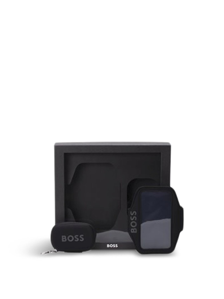 Men BOSS Travel Accessories | Gift Boxed Running Set With Phone Holder And Pouch Black