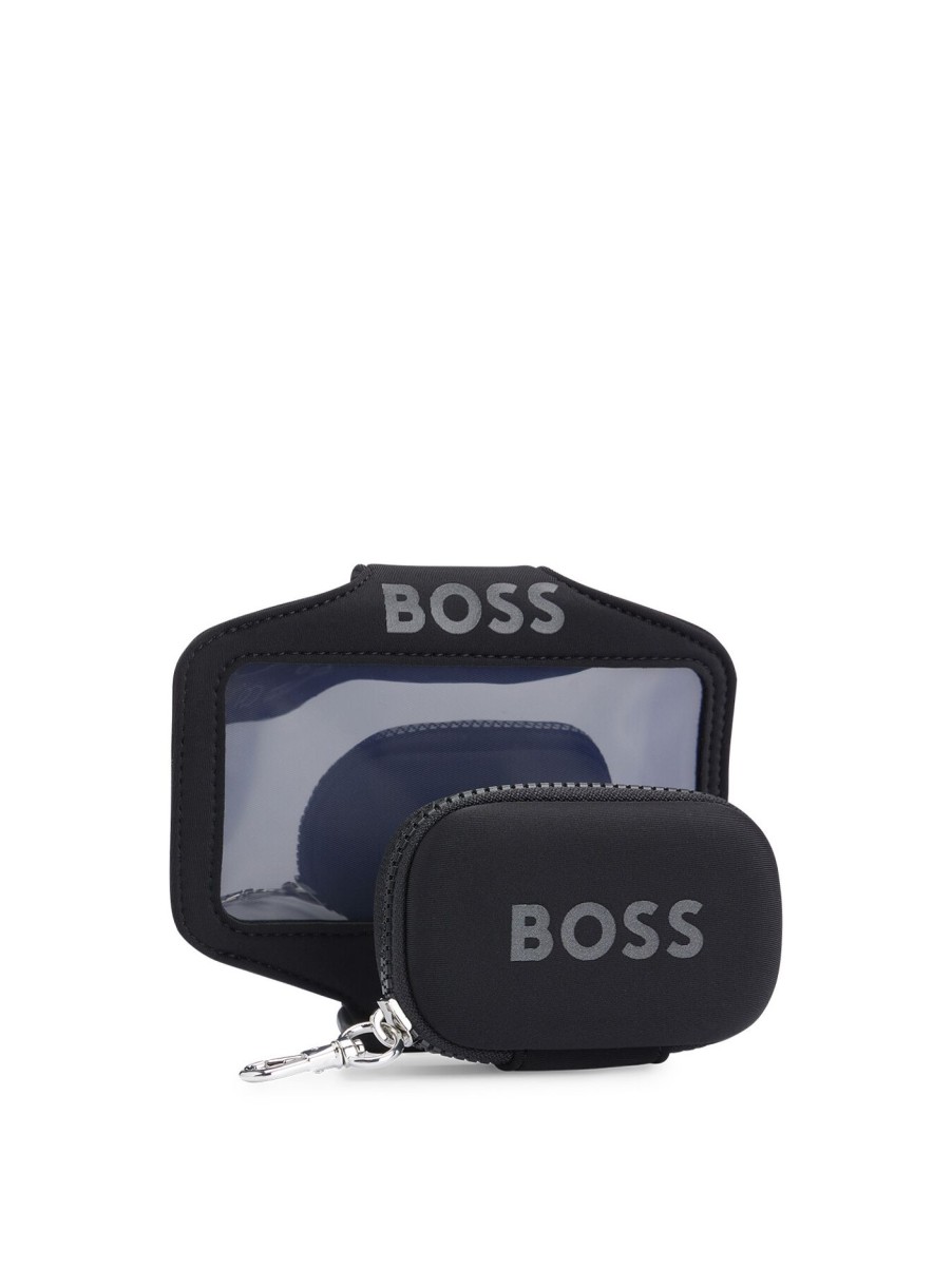 Men BOSS Travel Accessories | Gift Boxed Running Set With Phone Holder And Pouch Black