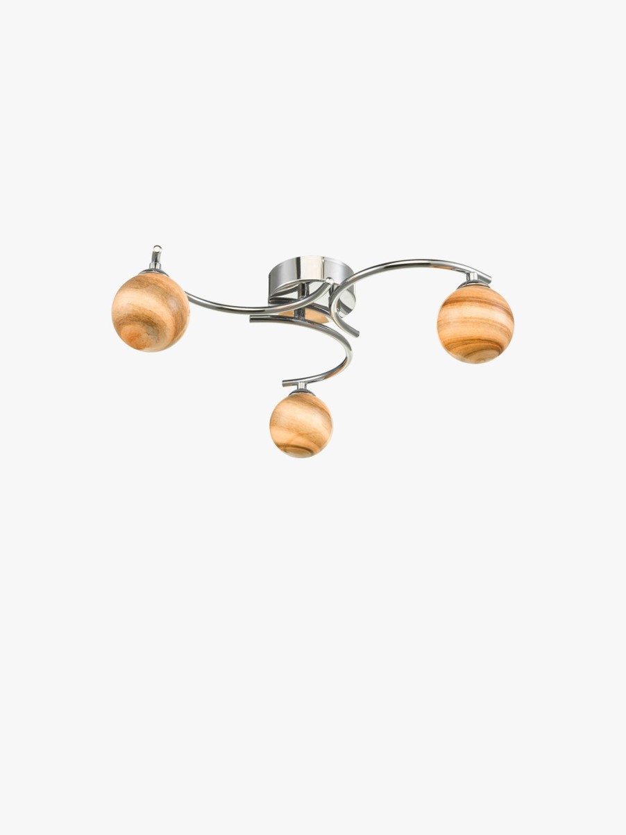 Home & Tech Dar Lighting Ceiling Lights | Atiya 3 Light Semi Flush Ceiling Light Polished Chrome