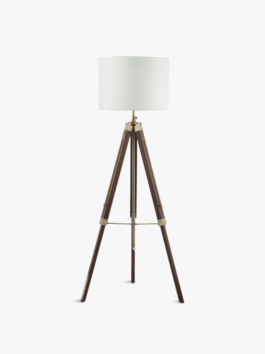 Home & Tech Dar Lighting Floor Lamps | Easel Tripod Floor Lamp Base Brown