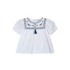 Kids Mayoral Tops | Cropped Tassle Blouse White