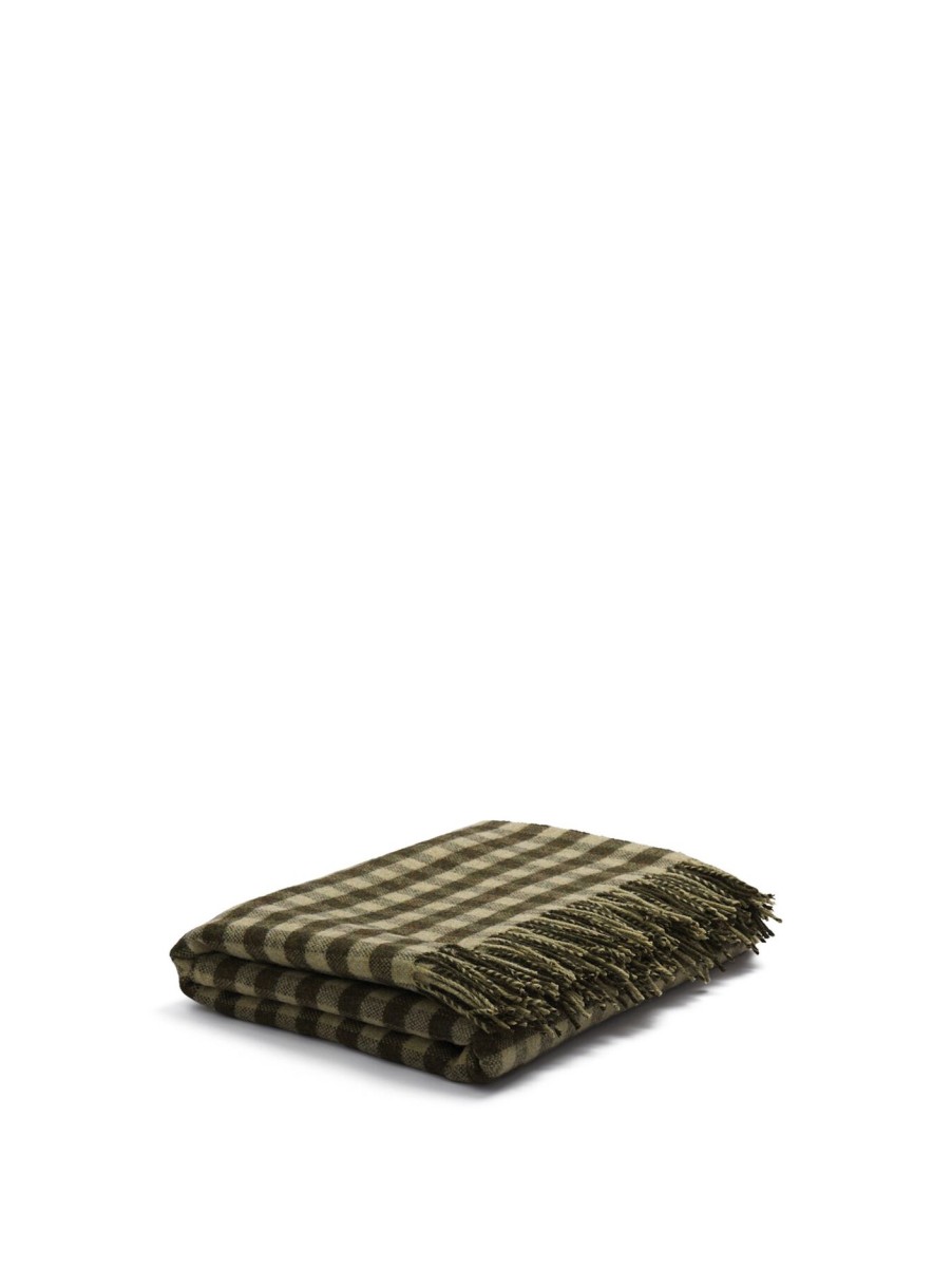 Home & Tech Piglet in Bed Throws & Blankets | Merino Wool Blanket Botanical Green