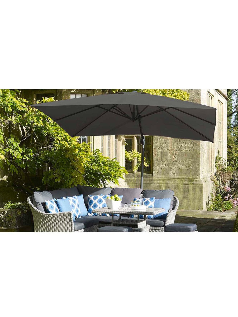 Furniture & Outdoor Bramblecrest Parasols & Storage Boxes | Chichester Square Side Post Parasol And Base