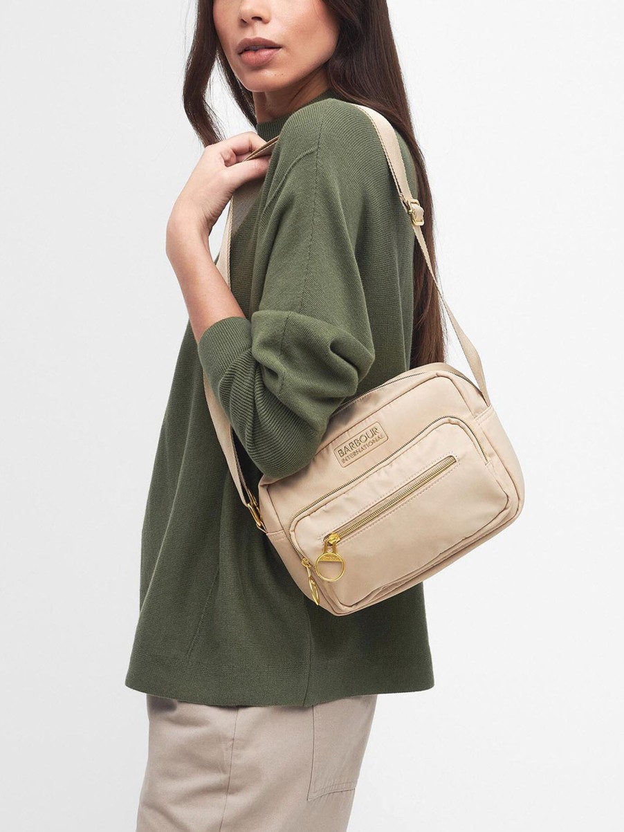 Women Barbour Cross Body Bags | B.Intl Qualify Nylon Crossbody Bag Beige