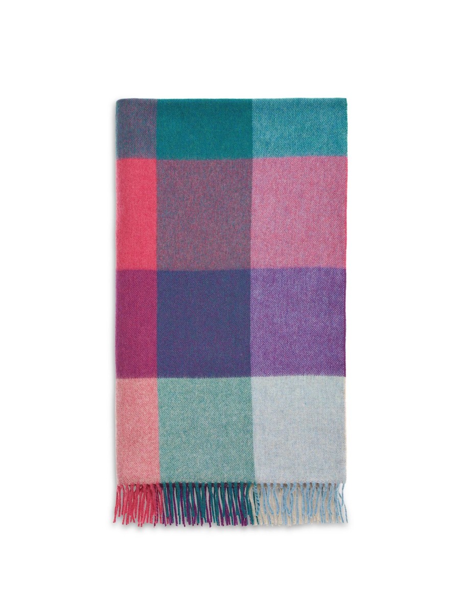 Home & Tech Bronte Throws & Blankets | St Davids Merino Wool Blanket Lavender Teal