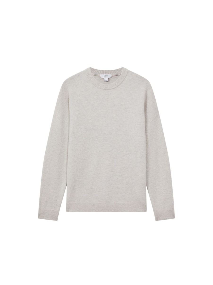 Men REISS Sweatshirts & Knitwear | Putney Wool Crew Neck Jumper Natural