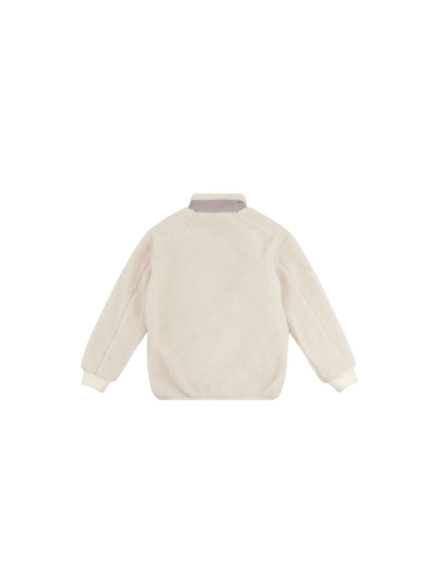 Kids Lyle & Scott Sweatshirts & Knitwear | Borg Zip Through Egret