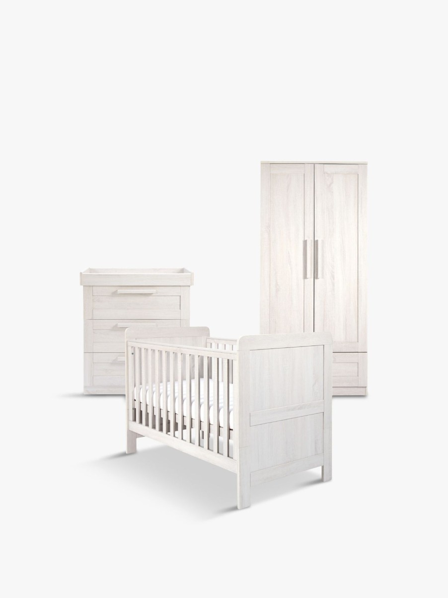 Kids Mamas & Papas Furniture & Accessories | Atlas 3-Piece Nursery Set Nimbus White