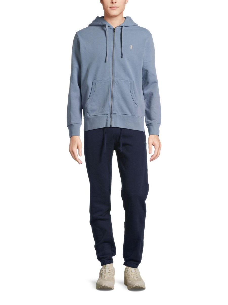 Men Polo Ralph Lauren Sweatshirts & Knitwear | Loopback Zip Up Hoodie Channel Blue