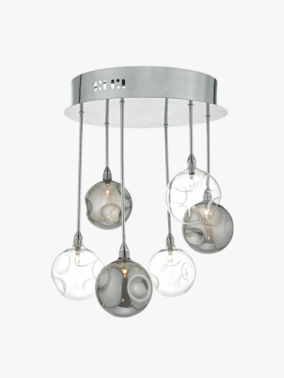 Home & Tech Dar Lighting Ceiling Lights | Quinn 6 Light Semi Flush Pendant