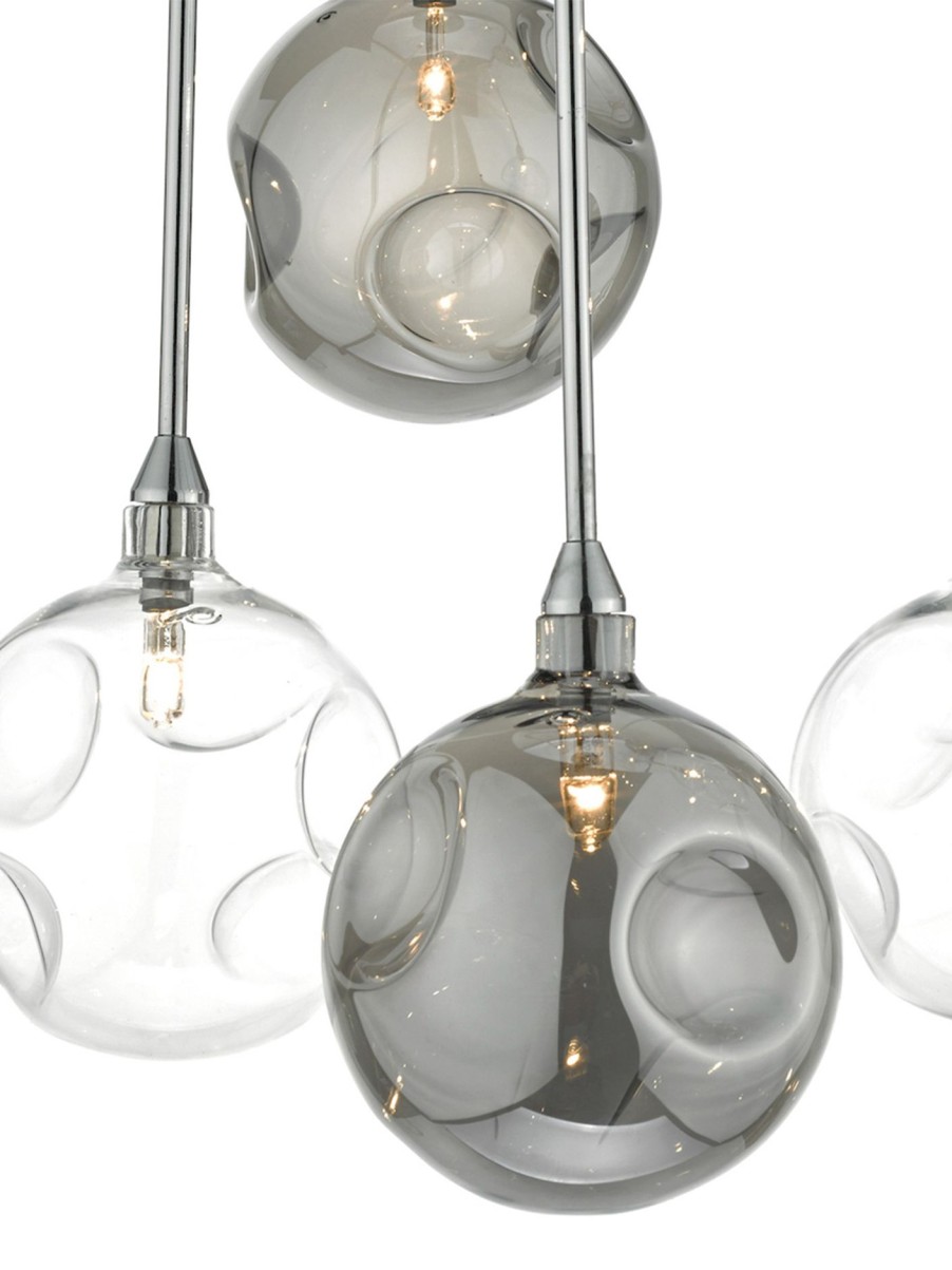 Home & Tech Dar Lighting Ceiling Lights | Quinn 6 Light Semi Flush Pendant