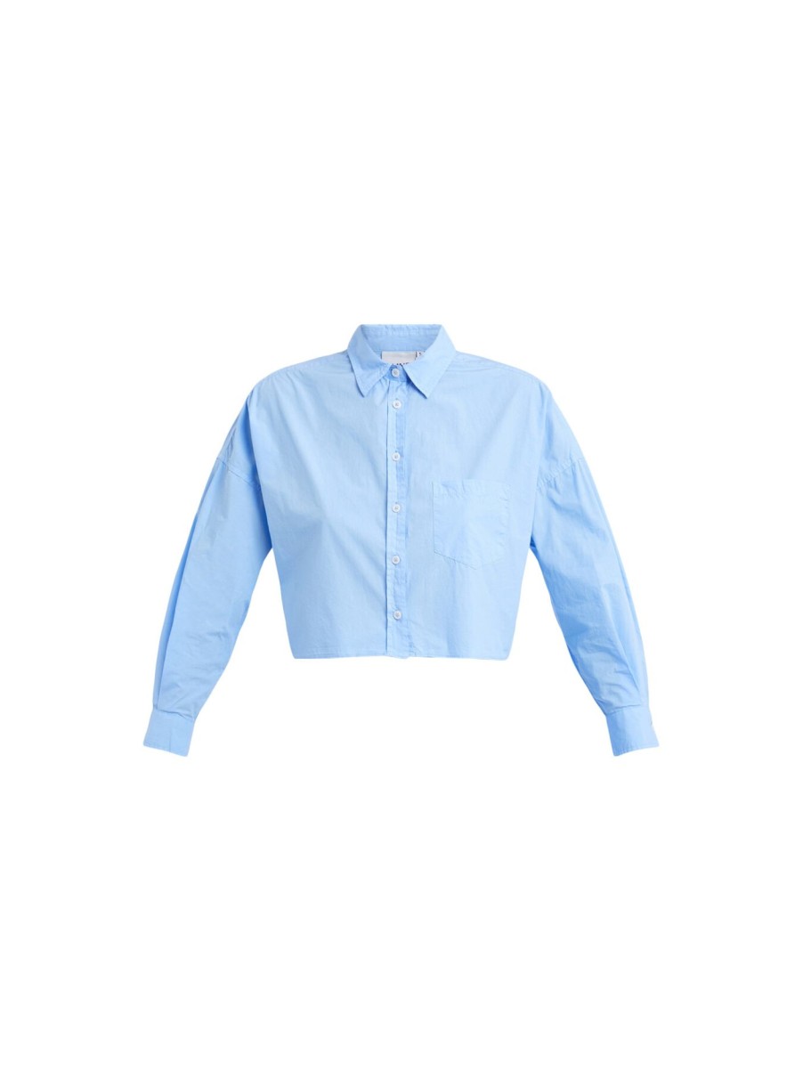 Women LMND Tops | Chiara Cropped Shirt Azure