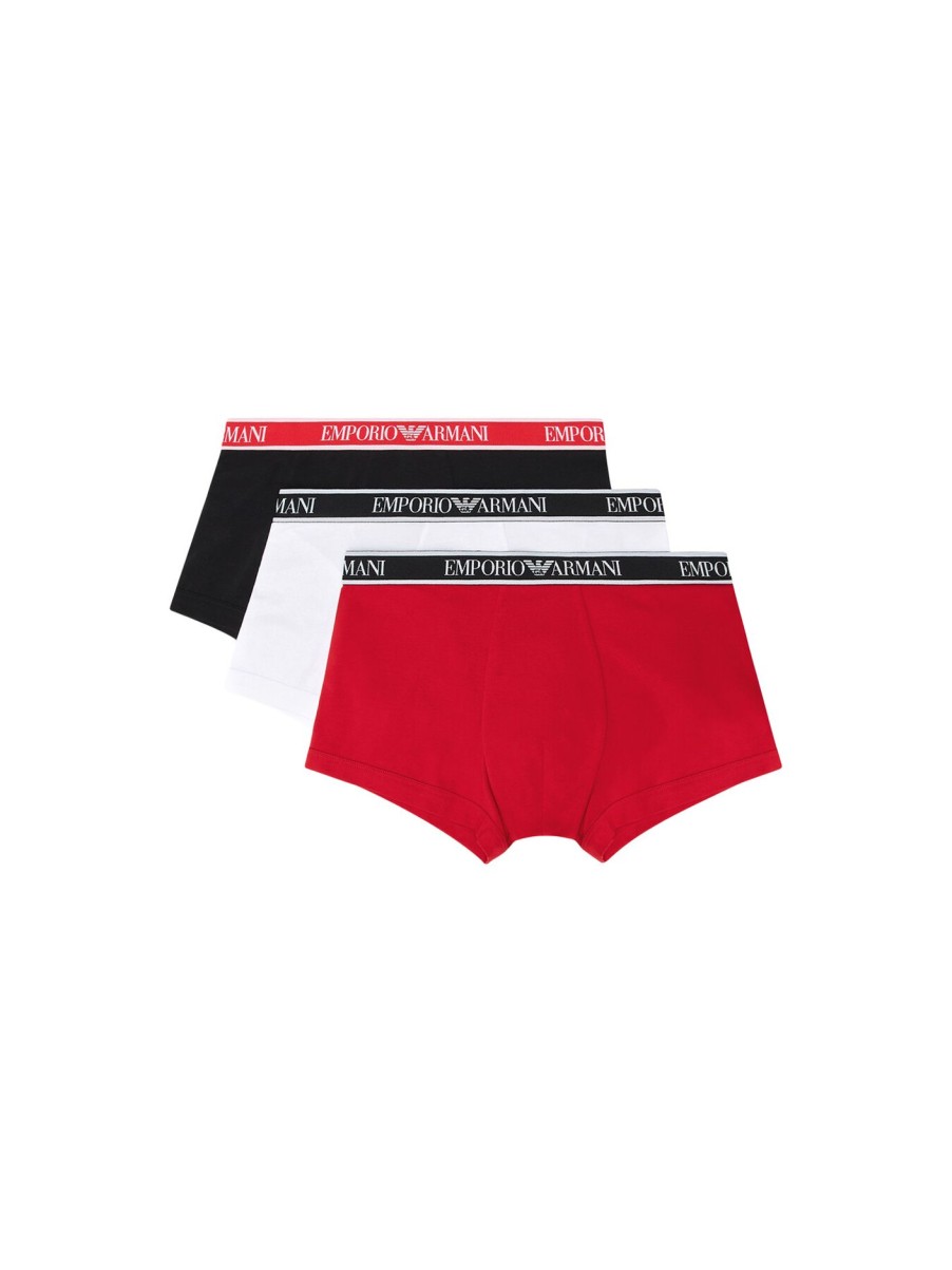 Men Emporio Armani Underwear & Socks | Core Logoband Briefs Black Red