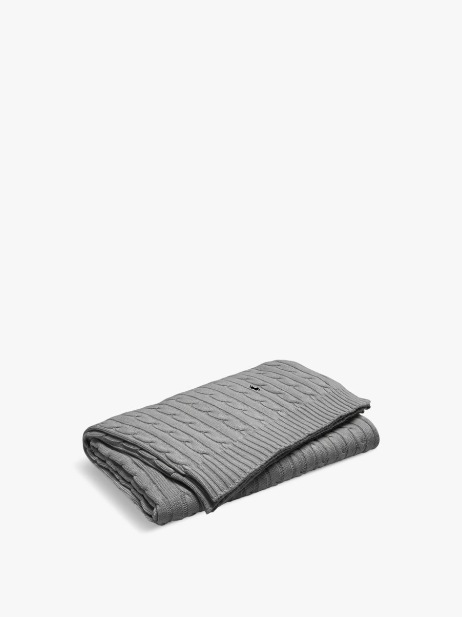 Home & Tech Ralph Lauren Home Bedroom Accessories | Cable Throw Charcoal