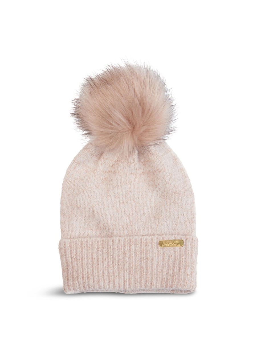 Kids Barbour International Accessories | Sparkle Knit Beanie Pink