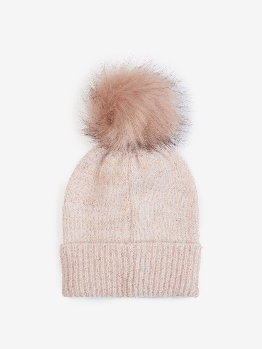 Kids Barbour International Accessories | Sparkle Knit Beanie Pink