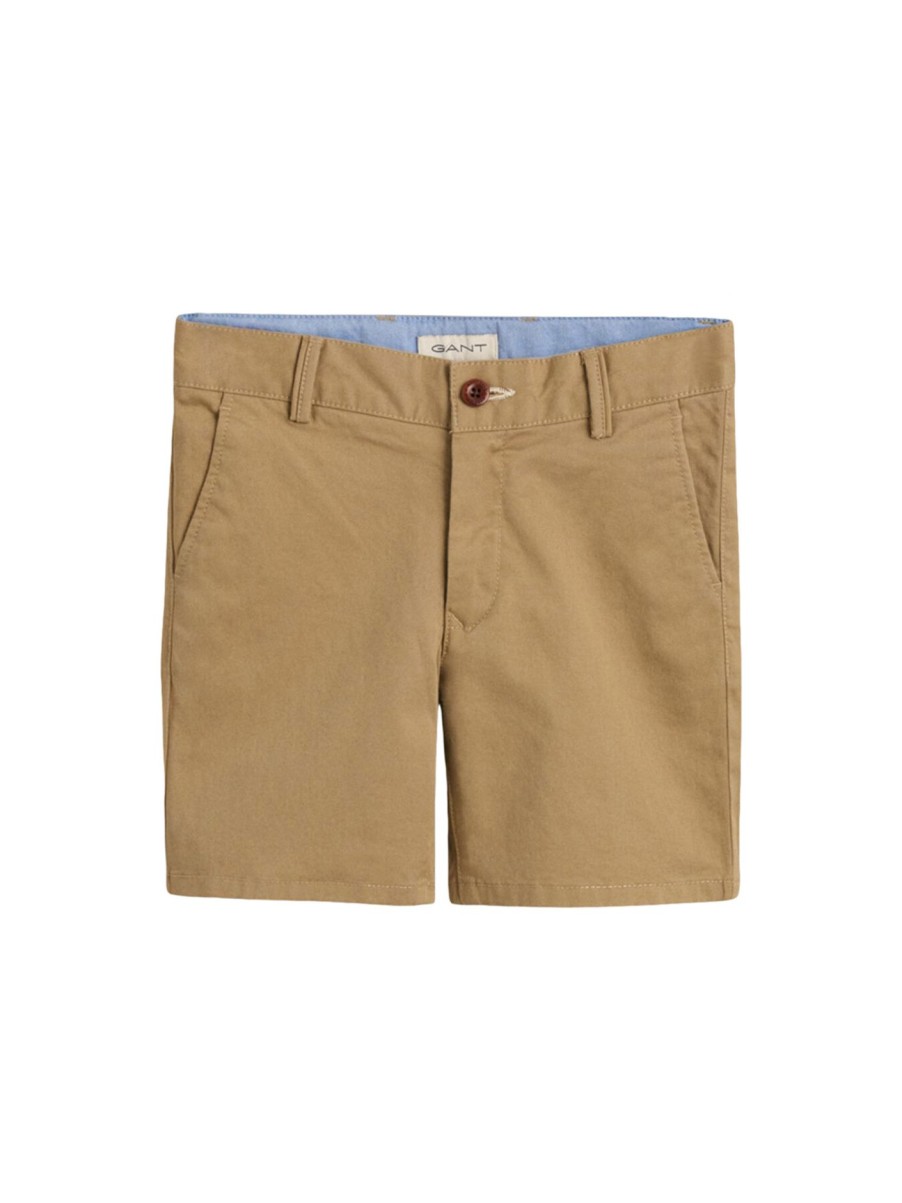 Kids GANT Trousers & Shorts | Regular Chino Shorts Dark Khaki