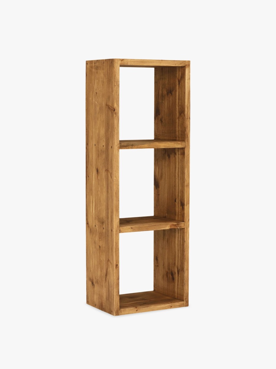 Furniture & Outdoor Barker and Stonehouse Bookcases | Covington Three Section Reclaimed Wood Cube Polished Brown