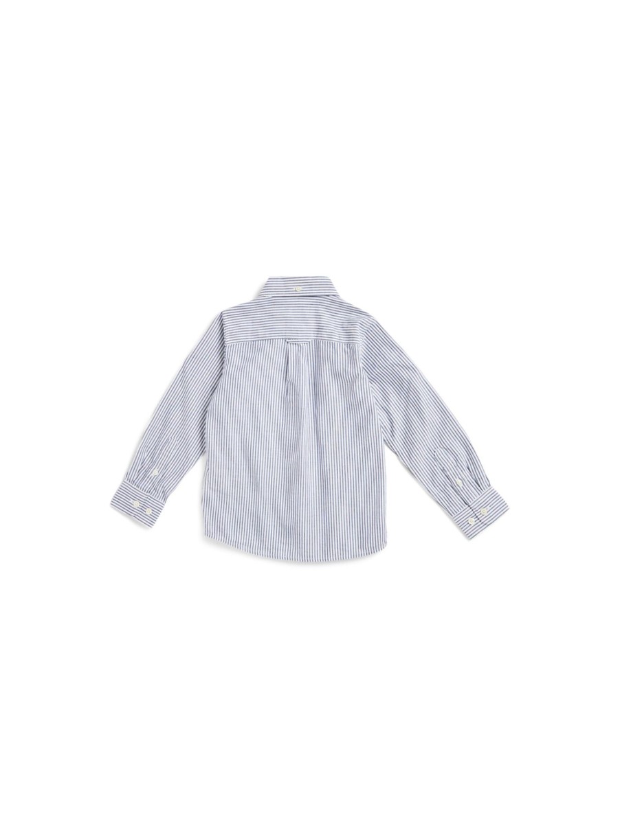 Kids GANT Tops | Oxford Striped Shield Shirt Persian Blue