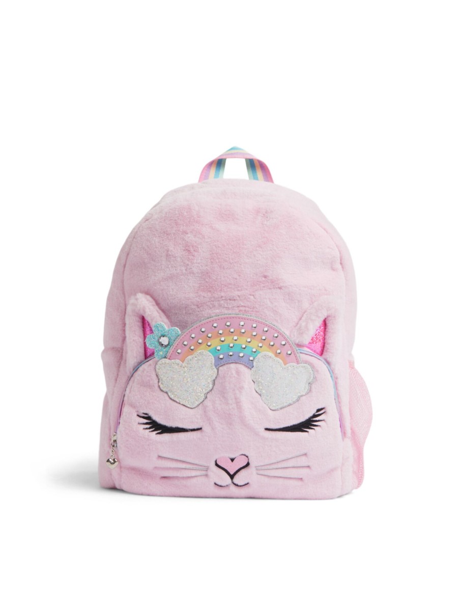 Kids OMG Accessories Accessories | Bella Faux Fur Rainbow Crown Large Backpack Cotton Candy